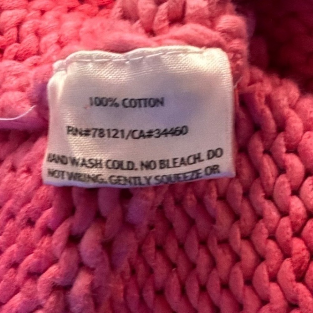 Eileen Fisher Pink Overdyed Cotton Open Cardigan XL Watercolor Dyed - Picture 5 of 7